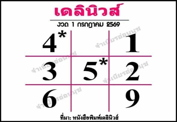 หวยเดลินิวส์ 1/7/69