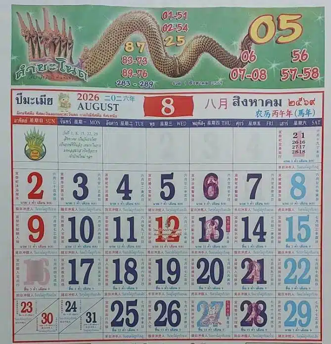 หวยคำชะโนด 1/8/69
